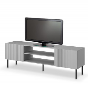 DRIFT modern TV-szekrény – világosszürke / fekete – 180 cm