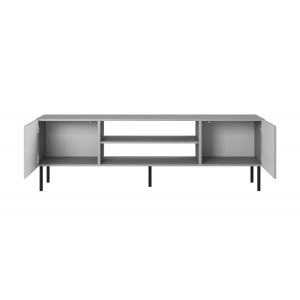 DRIFT modern TV-szekrény – világosszürke / fekete – 180 cm