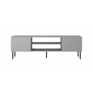 DRIFT modern TV-szekrény – világosszürke / fekete – 180 cm