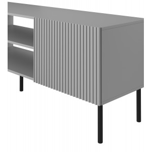DRIFT modern TV-szekrény – világosszürke / fekete – 180 cm