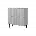 DRIFT modern magas komód – világosszürke / fekete – 100 cm