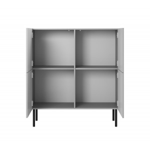 DRIFT modern magas komód – világosszürke / fekete – 100 cm