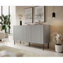 DRIFT modern komód – világosszürke / fekete – 150 cm