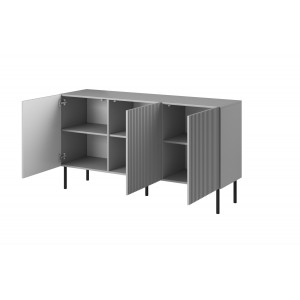 DRIFT modern komód – világosszürke / fekete – 150 cm