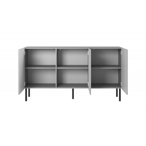 DRIFT modern komód – világosszürke / fekete – 150 cm