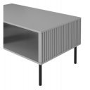 DRIFT modern dohányzóasztal alsó polccal – világosszürke / fekete – 110 cm