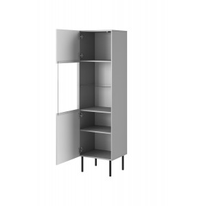 DRIFT modern vitrin – világosszürke / fekete – 50 cm