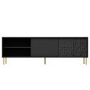GLINT modern TV-szekrény – fekete / arany – 180 cm