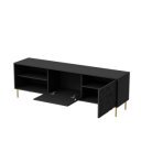GLINT modern TV-szekrény – fekete / arany – 180 cm