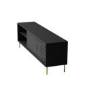 GLINT modern TV-szekrény – fekete / arany – 180 cm