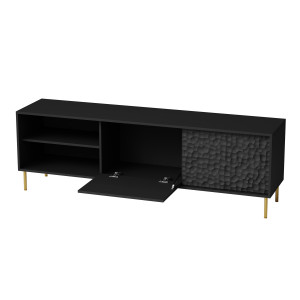 GLINT modern TV-szekrény – fekete / arany – 180 cm
