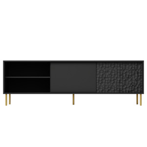 GLINT modern TV-szekrény – fekete / arany – 180 cm