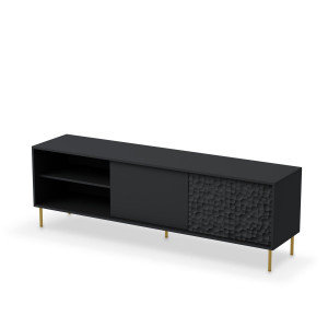 GLINT modern TV-szekrény – fekete / arany – 180 cm Elemes bútor
