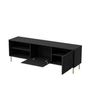GLINT modern TV-szekrény – fekete / arany – 180 cm