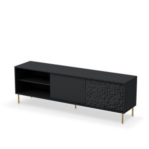 GLINT modern TV-szekrény – fekete / arany – 180 cm Elemes bútor