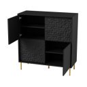 GLINT modern magas komód – fekete / arany – 100 cm