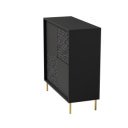 GLINT modern magas komód – fekete / arany – 100 cm
