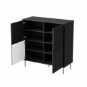 GLINT modern magas komód – fekete / arany – 100 cm