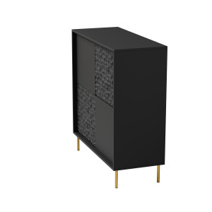 GLINT modern magas komód – fekete / arany – 100 cm