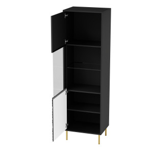 GLINT modern vitrin – fekete / arany – 55 cm