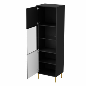 GLINT modern vitrin – fekete / arany – 55 cm