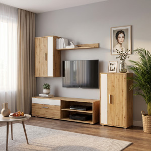 STACK modern nappali bútorösszeállítás – tölgy / kasmír – 190 cm Elemes bútor