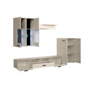 CLOUD modern nappali bútorösszeállítás LED világítással – kasmír – 280 cm