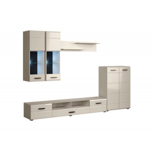 CLOUD modern nappali bútorösszeállítás LED világítással – kasmír – 280 cm