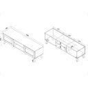 WEAVE modern TV-szekrény – tölgy / fekete – 150 cm