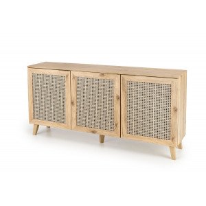 WEAVE modern komód – tölgy / fekete – 160 cm HALMAR