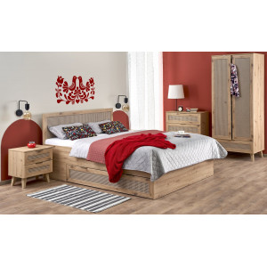 WEAVE modern fiókos komód – tölgy / fekete – 80 cm