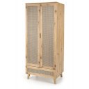 WEAVE modern gardróbszekrény – tölgy / fekete – 80 cm
