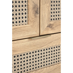 WEAVE modern gardróbszekrény – tölgy / fekete – 80 cm