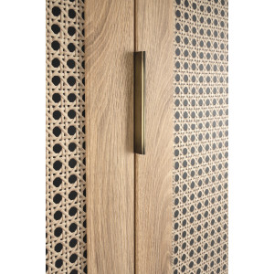 WEAVE modern gardróbszekrény – tölgy / fekete – 80 cm