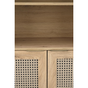 WEAVE modern polcos szekrény – tölgy / fekete – 80 cm