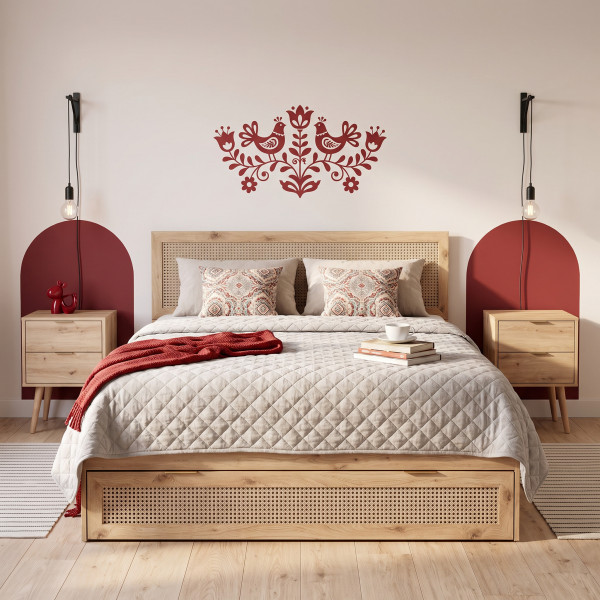 WEAVE modern franciaágy tárolófiókokkal – tölgy / fekete – 160 × 200 cm