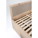 WEAVE modern franciaágy tárolófiókokkal – tölgy / fekete – 160 × 200 cm