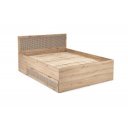 WEAVE modern franciaágy tárolófiókokkal – tölgy / fekete – 160 × 200 cm