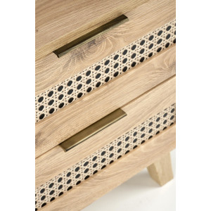 WEAVE modern éjjeliszekrény 2 fiókkal – tölgy / fekete – 50 cm