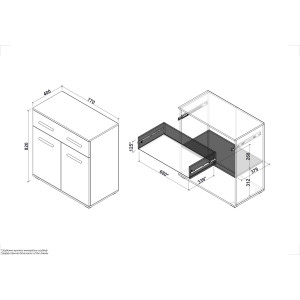 NEST modern komód – fehér – 77 cm