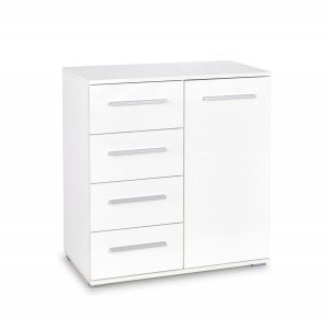NEST modern komód 4 fiókkal – fehér – 77 cm HALMAR