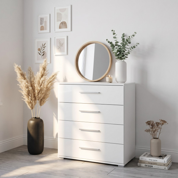 NEST modern fiókos komód – fehér – 77 cm