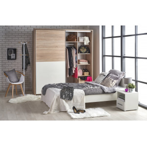 NEST modern egyszemélyes ágy – fehér – 90 × 200 cm