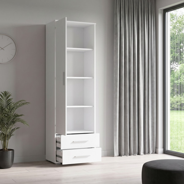 NEST modern polcos szekrény fiókkal – fehér – 60 cm