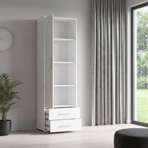 NEST modern polcos szekrény fiókkal – fehér – 60 cm HALMAR