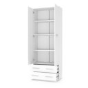 NEST modern tárolószekrény 2 fiókkal – fehér – 77 cm