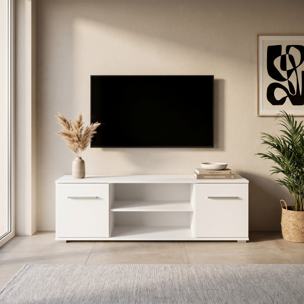NEST modern TV-szekrény – fehér – 137 cm