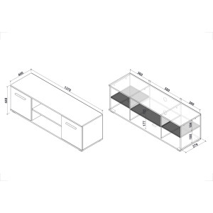 NEST modern TV-szekrény – fehér – 137 cm