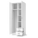 NEST modern gardróbszekrény 2 fiókkal – fehér – 80 cm