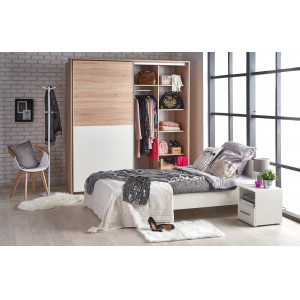 NEST modern egyszemélyes ágy – fehér – 120 × 200 cm